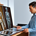 자기주권의 법적 쟁점 사례 연구 - **AI Art Collaboration:** A fully clothed artist collaborating with an AI on a digital painting, mod...